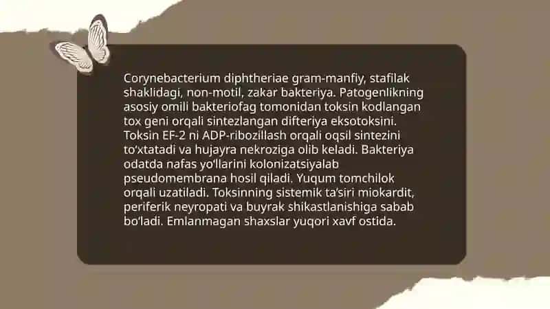 Difteriya kasalligining kelib chiqish sabablari va asoratlari 3
