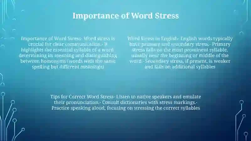 Word Stress In English 3