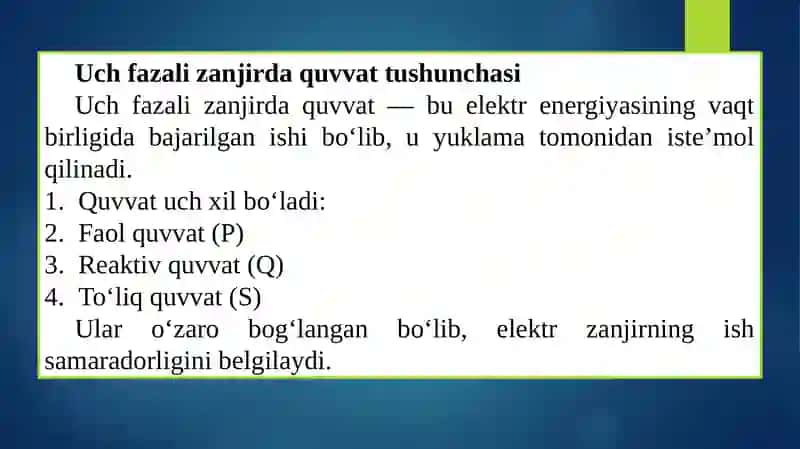 UCH FAZALI ZANJIRLARNING QUVVATI 3