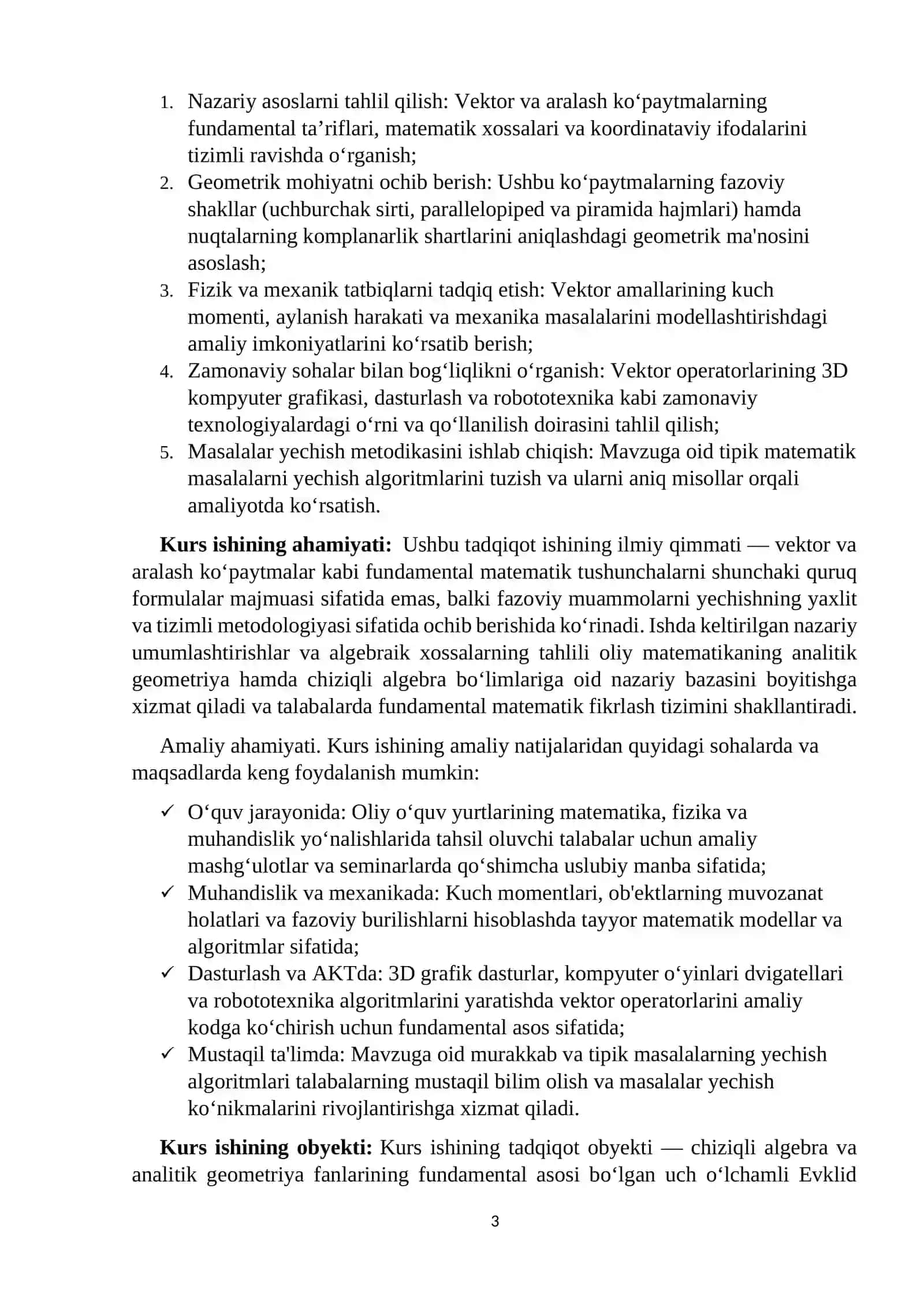 Vektor va aralash ko‘paytmalarning tatbiqlari 3