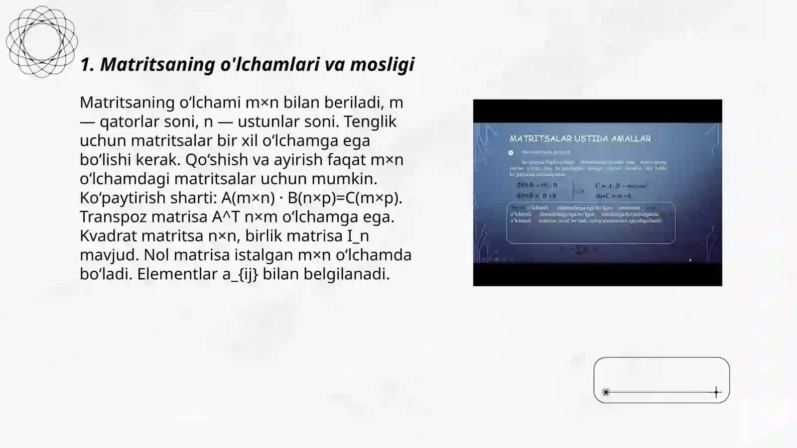 Matritsaning xossalari 3