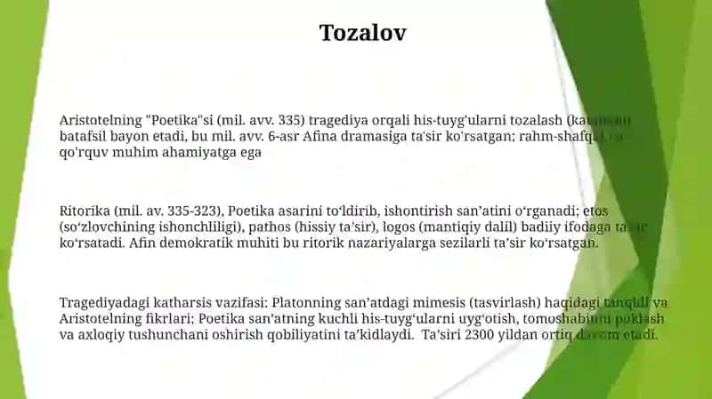 Aristotelning "Poetika"si 3