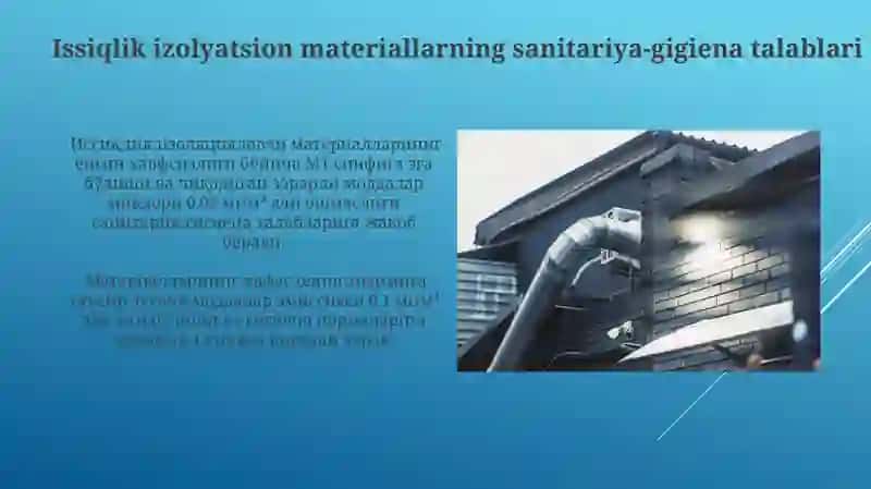 Issiqlik izolyatsion materiallarning sanitariya-gigiena talablari 3