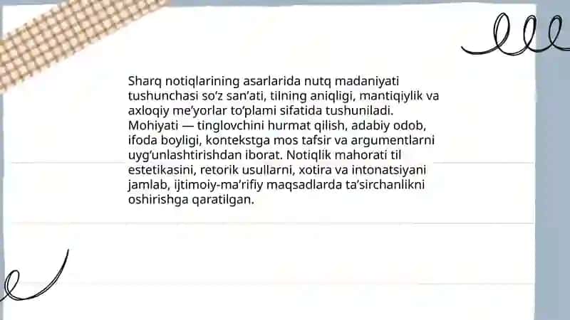 Sharq notiqlarining asarlarida nutq madaniyatiga doir qarawlar 3