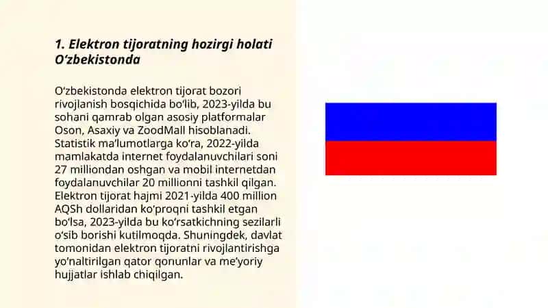 Elektron Tijoratning Rivojlanish Holati 3