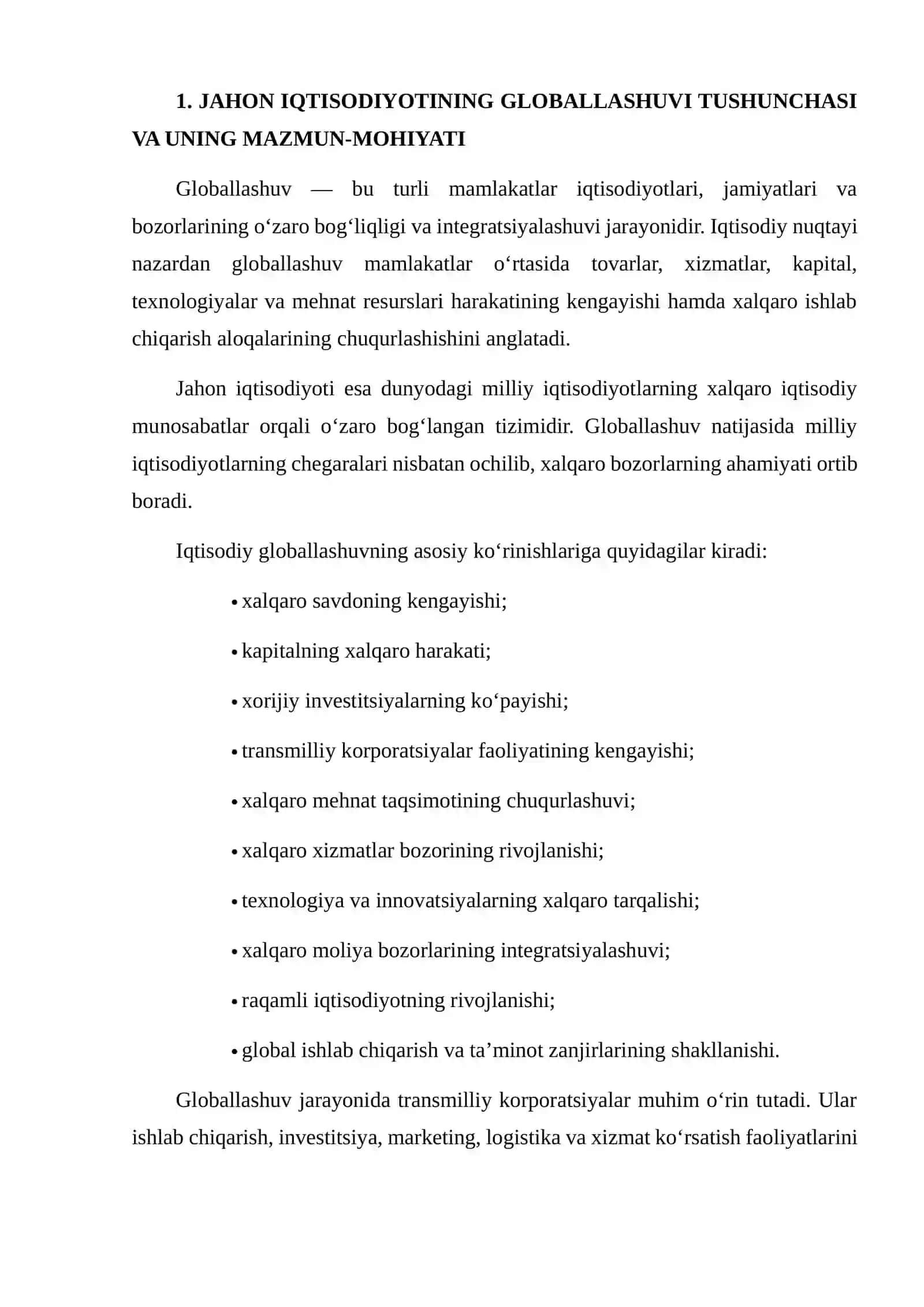 Jahon iqtisodiyotining globallashuv muammolari 3