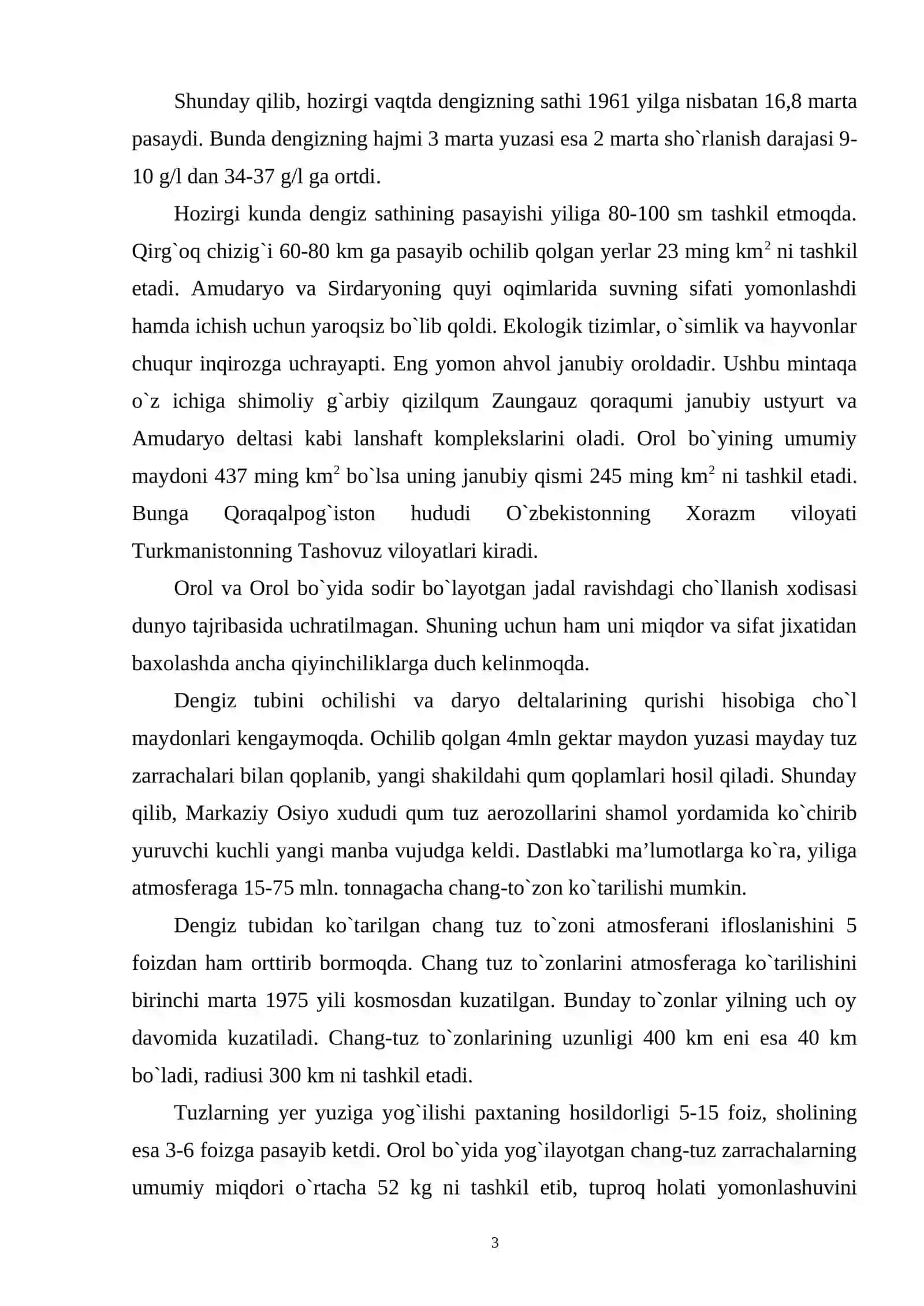 OROL BO`YI MUAMMOLARI 3