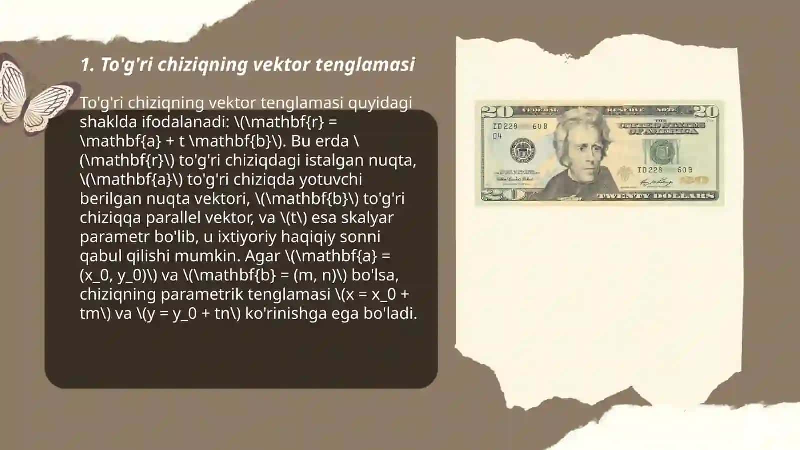 To'g'ri chiziqning vektor tenglamasi 3