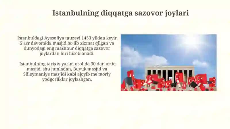 Istanbulning diqqatga sazovor joylari 3