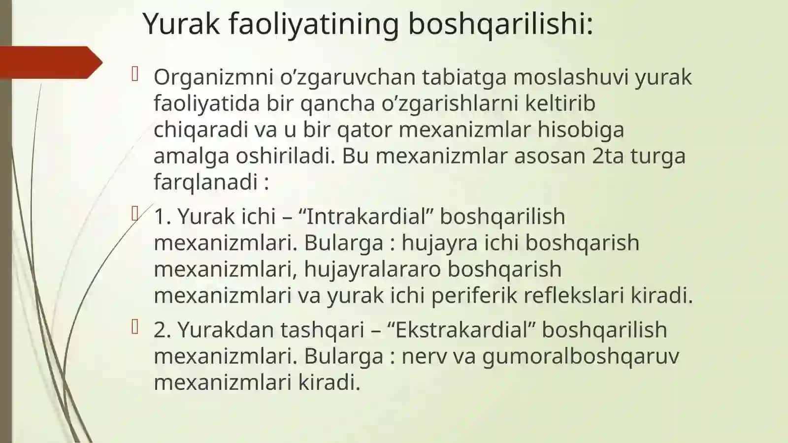 Yurak Faoliyatining Boshqarish Mexanizmlari 3