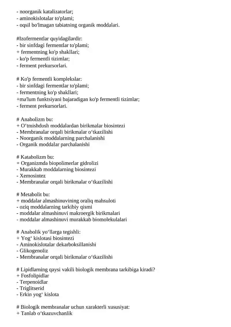 Biokimyo oraliq savollar 3