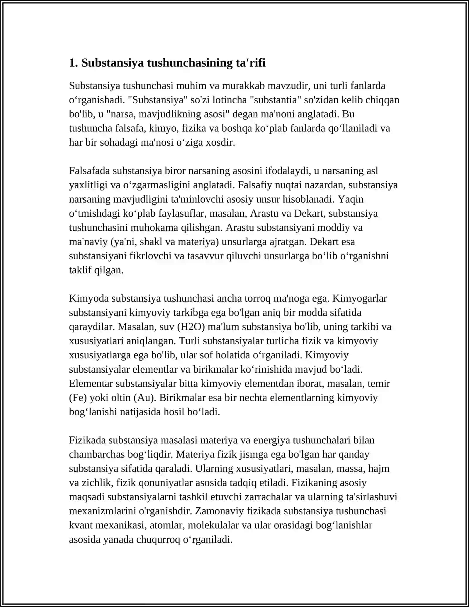 SUBSTANSIYA TUSHUNCHASINING MOHIYATI 3