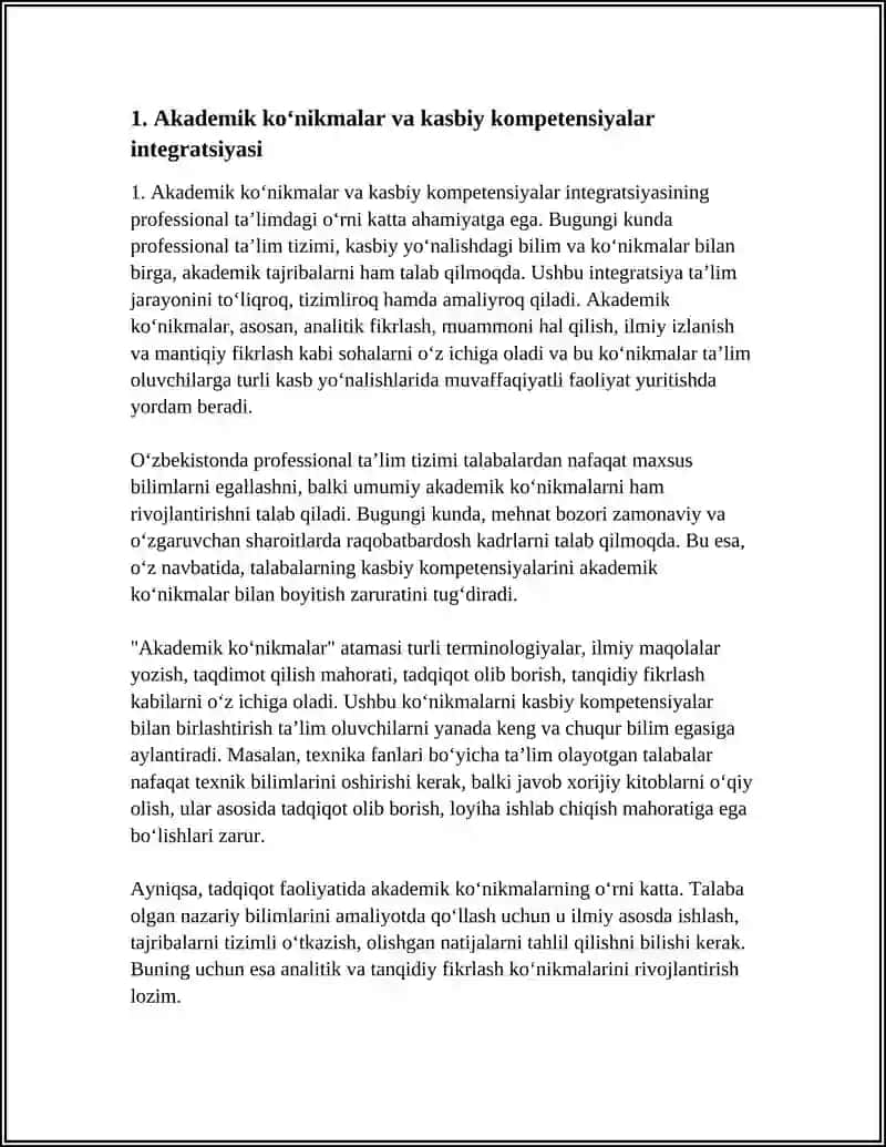 PROFESSIONAL TAʼLIMIDA AKADEMIK KOʻNIKMALARNING OʻRNI 3