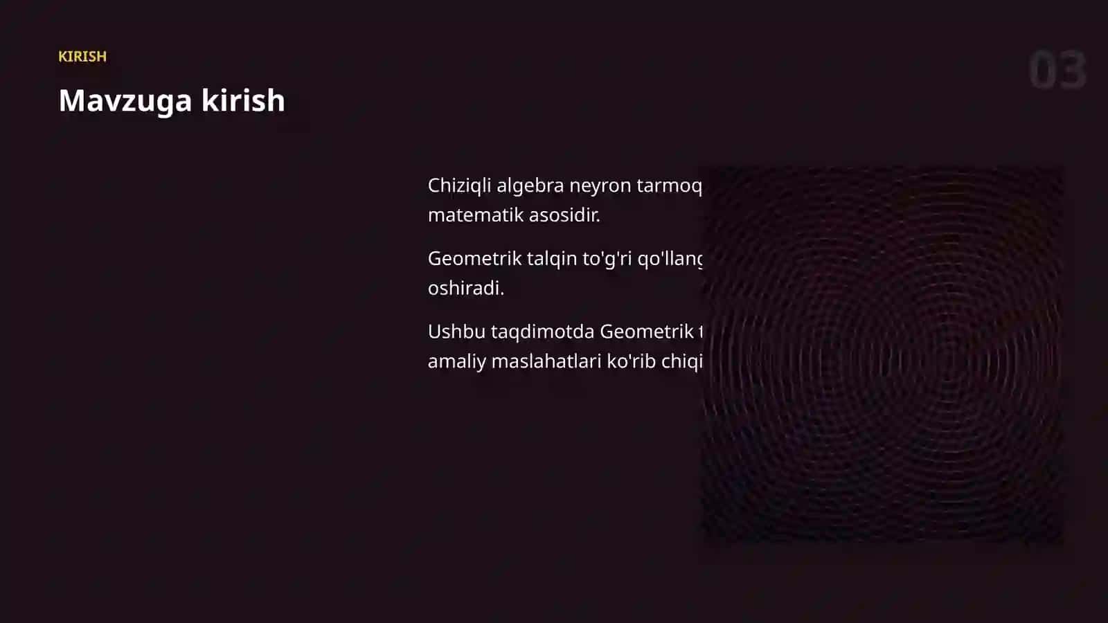 Geometrik talqin: amaliy qo'llanma 3