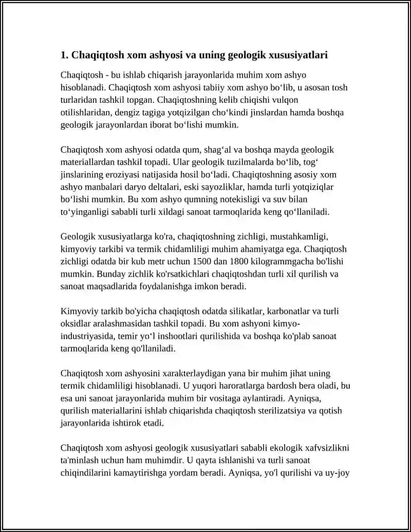 CHAQIQTOSH ISHLAB CHIQARISH TEXNALOGIYASI 3