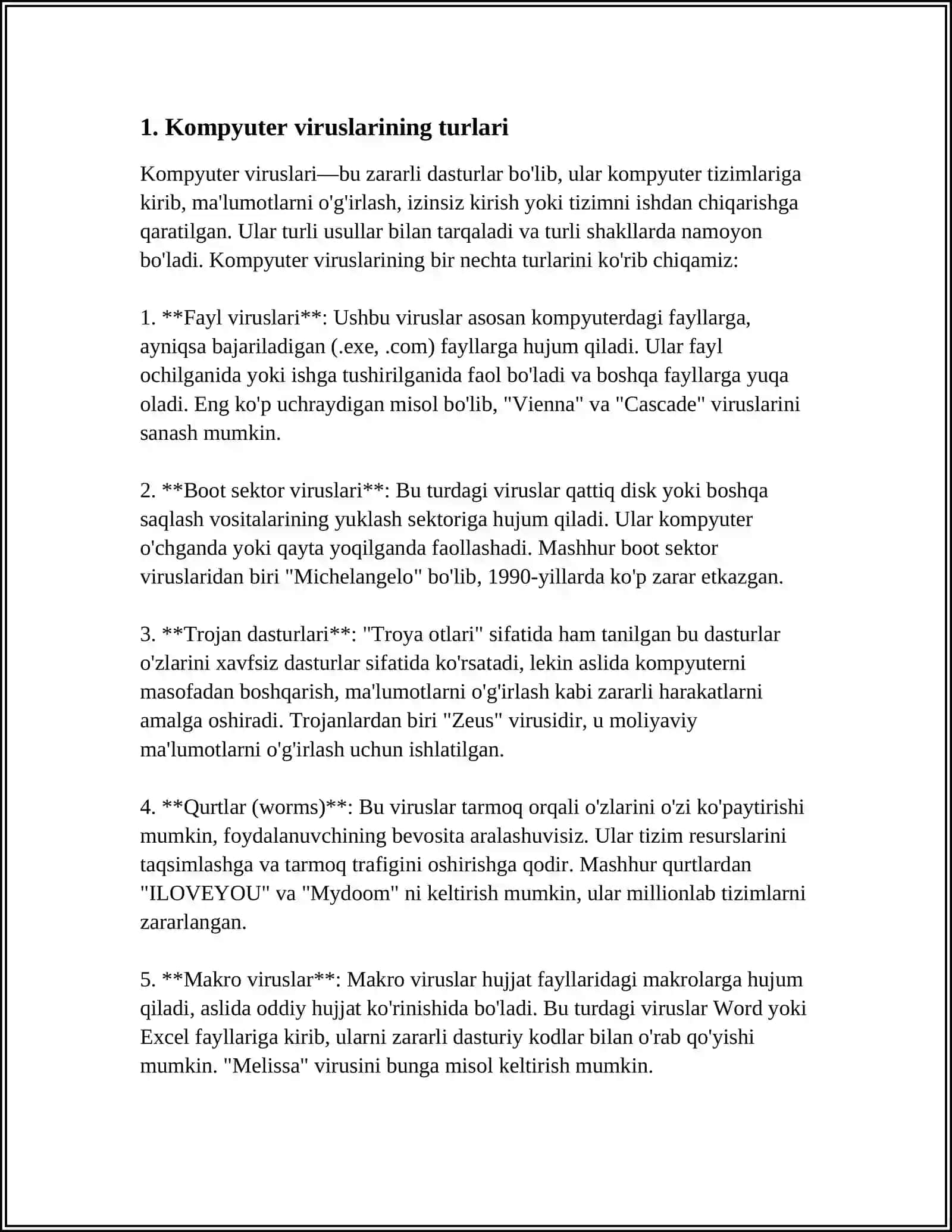 Kompyuter viruslari va virusdan himoyalash usullari 3