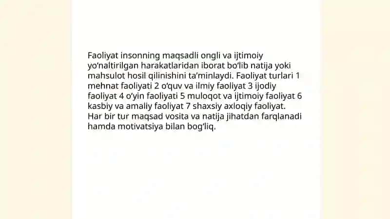 Faoliyat va motivatsiya. Muloqot 3