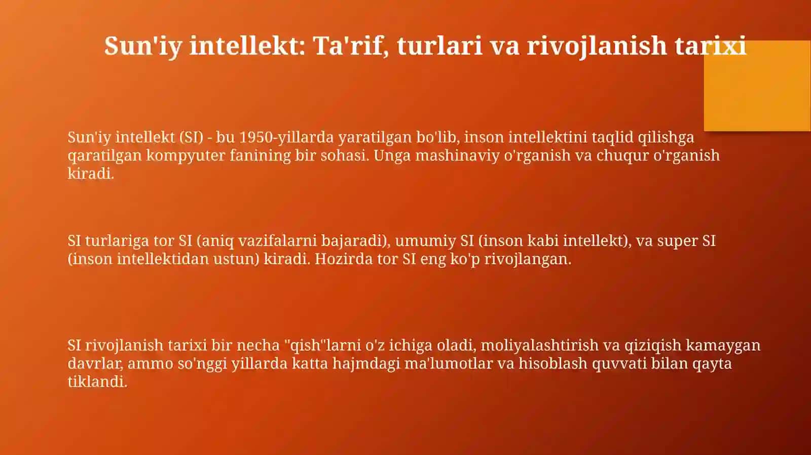 Sun'iy intellekt va kelajak texnologiyalari 3