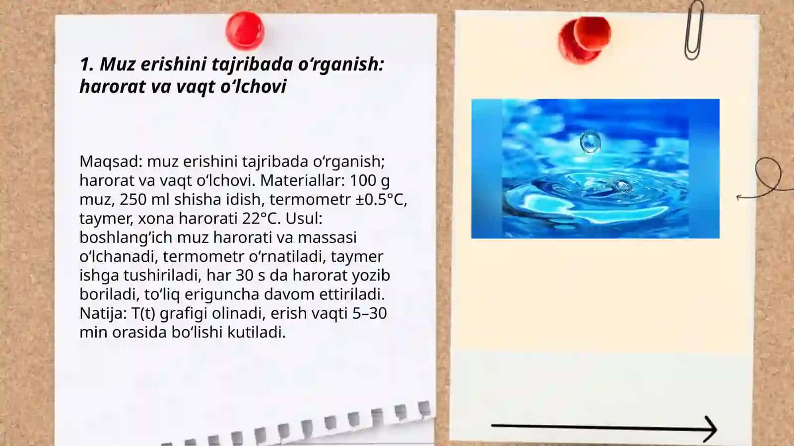 suvning 3 holatini tajribada òrganish 3