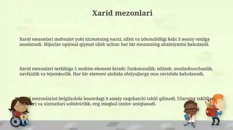 Xarid mezonlari va muddatlari 3