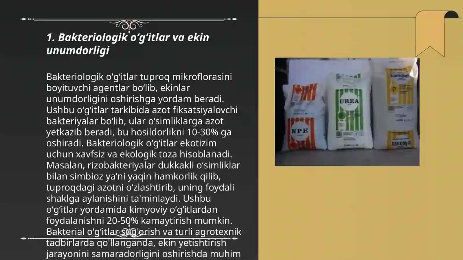 Bakteriologik oʻgʻitlarning qoʻllanish sohalari 3