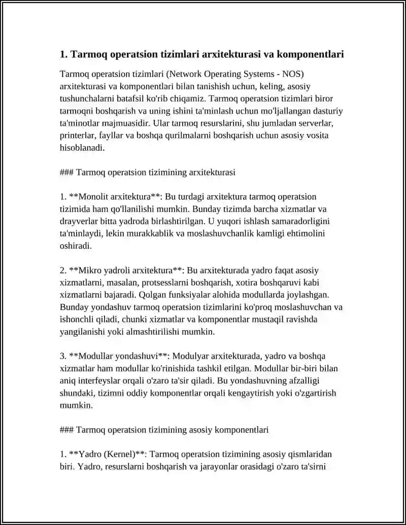 Tarmoq operatsion tizimlari 3