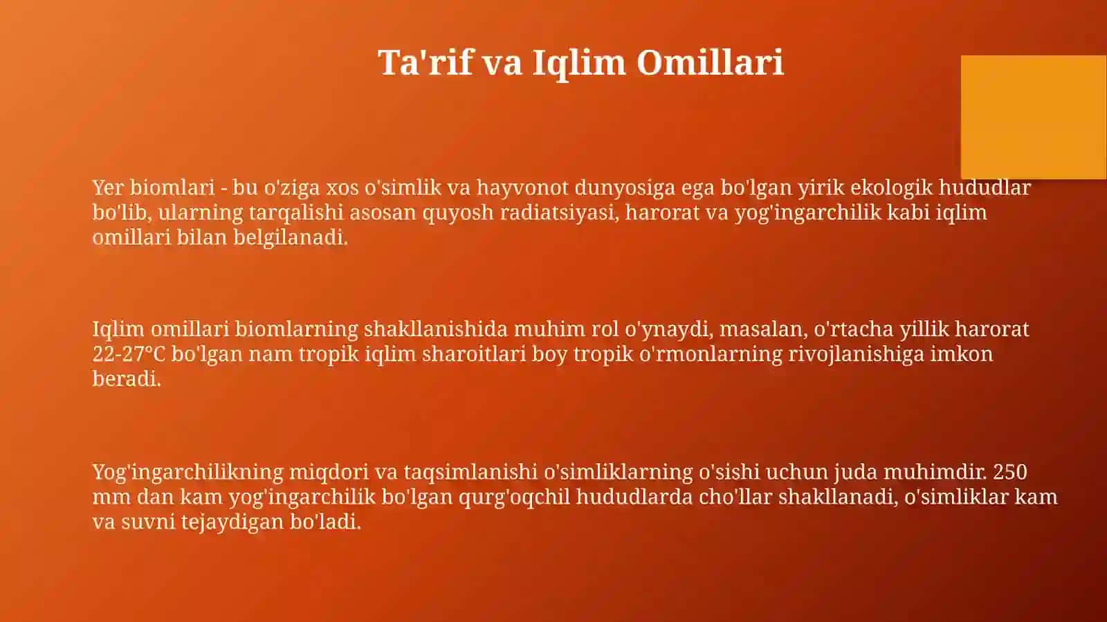 Quruqlikning xarakteri biomlari 3