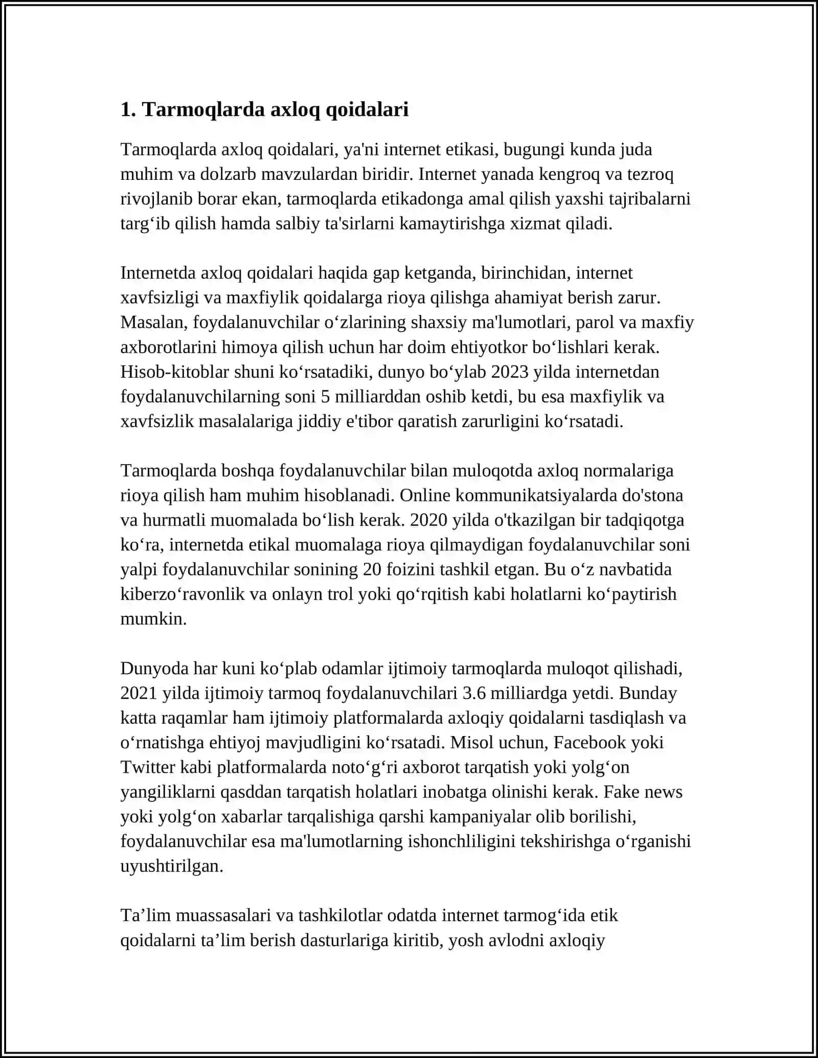 TARMOQ ODOB AXLOQI. (INFOETIKA) 3