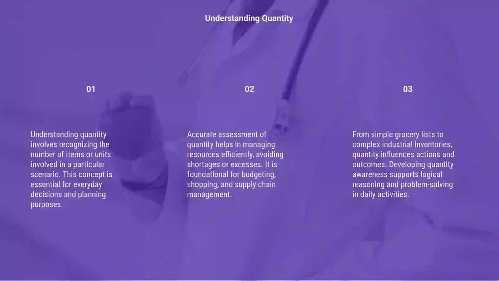 Quantity and size 3