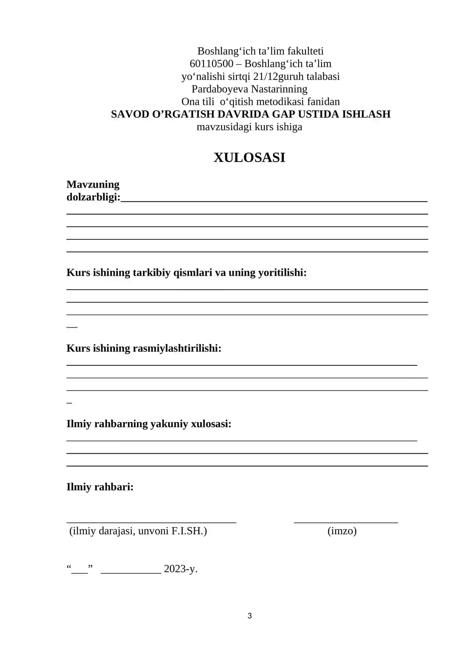 SAVOD O’RGATISH DAVRIDA GAP USTIDA ISHLASH 3
