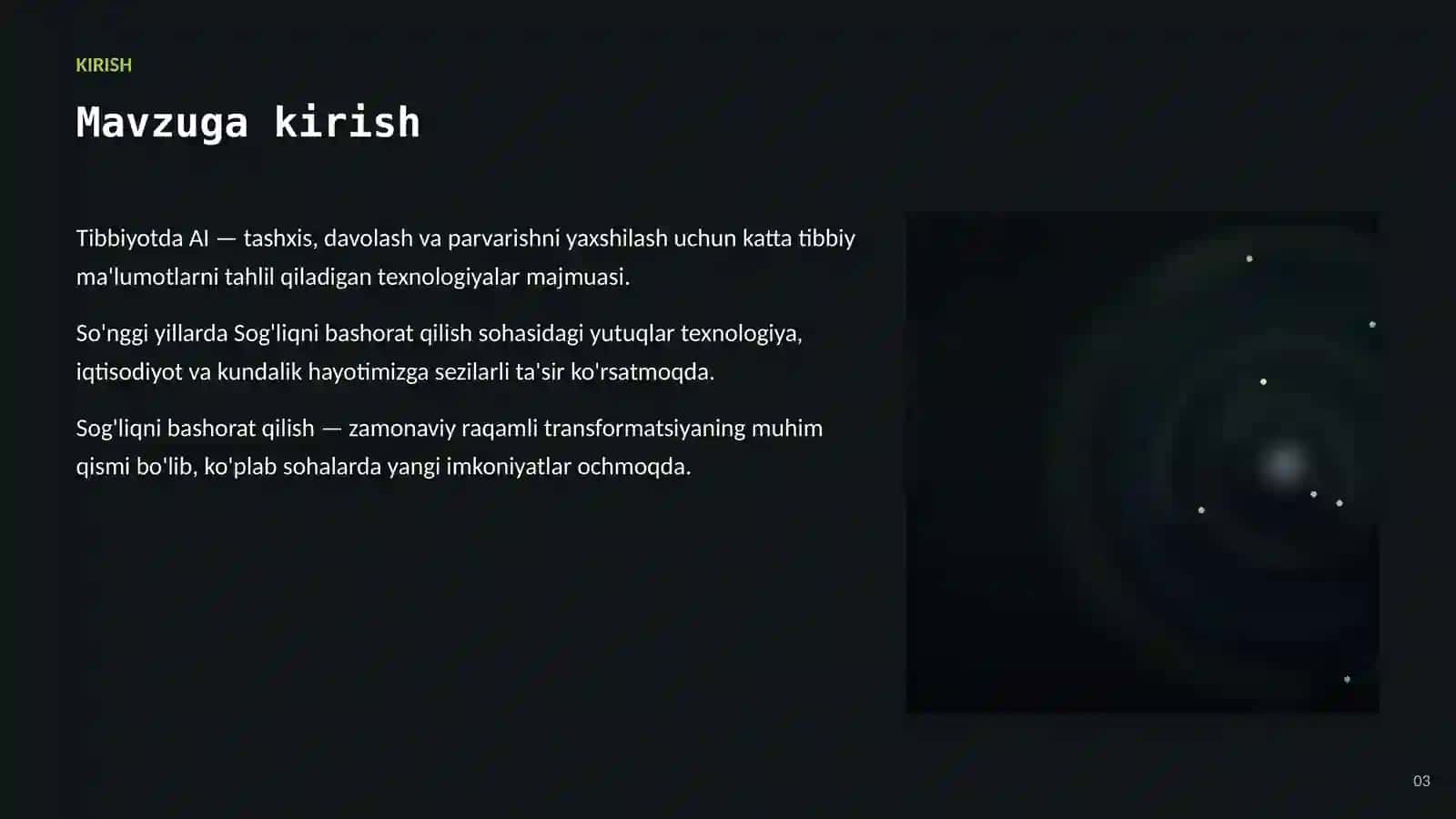 SUN'IY INTELLEKT • AI TIBBIYOTDA 3