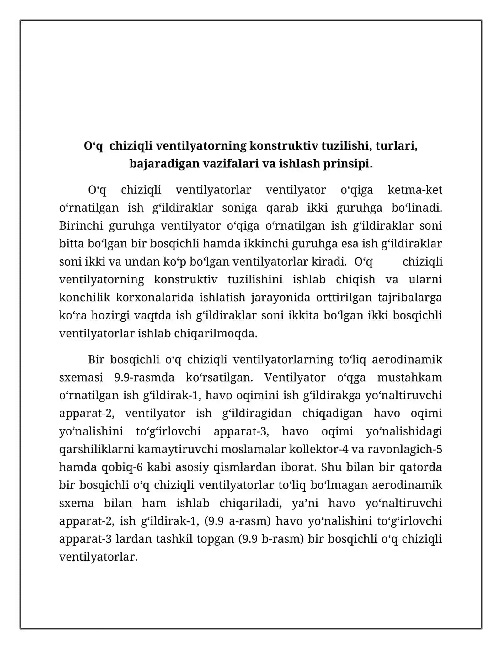 O‘q chiziqli ventilyatorning konstruktiv tuzilishi 3