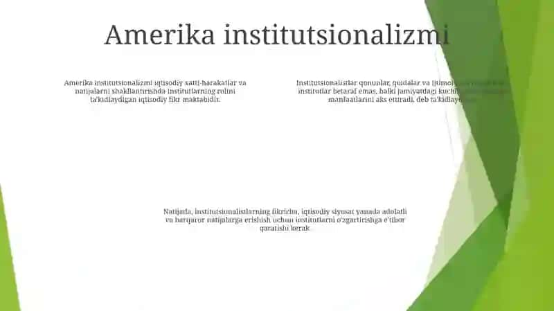 Institutsionalizm Yo‘Nalishi 3