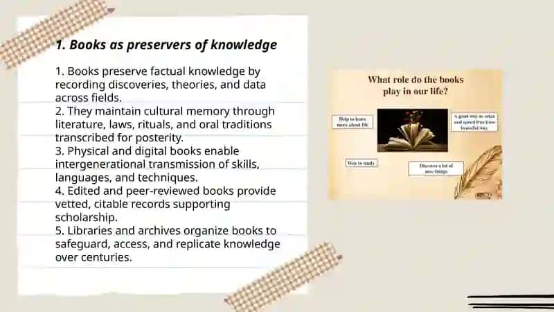 The role of books 3