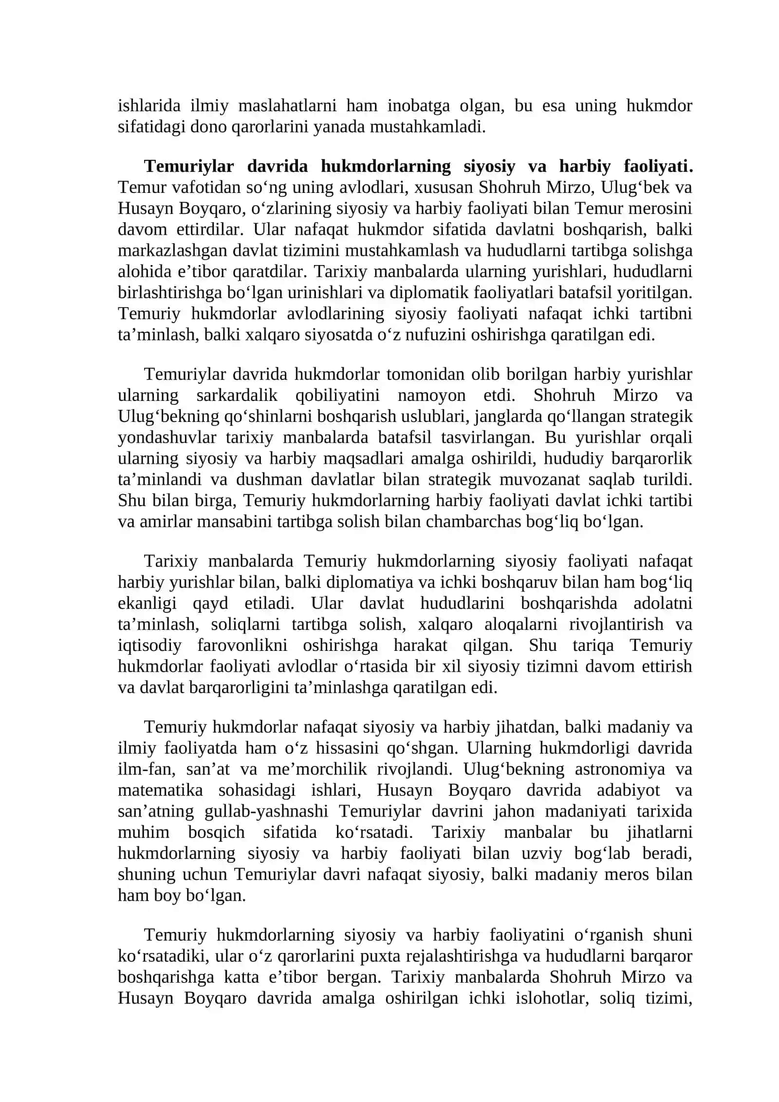 Temuriy hukmdorlar hayoti 3