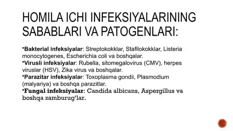 Homila ichi infeksiyalari pptx taqdimot prezintatsiya 3
