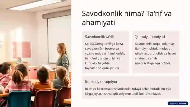 Savodxonlikni shakllantirish 3