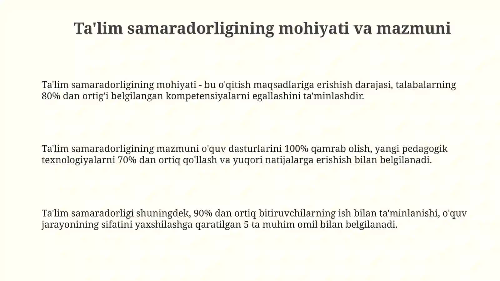 Ta'lim Samaradorligi Tushunchasi 3