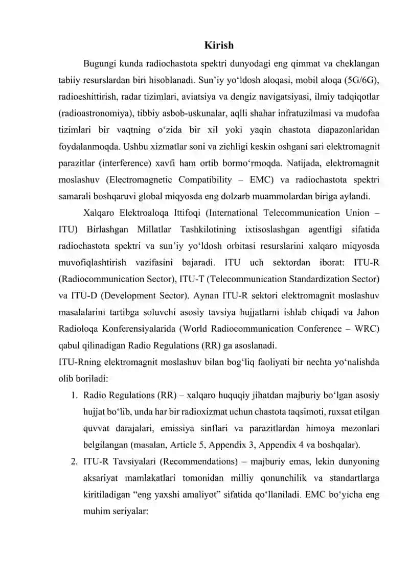 Elektromagnit moslashuv bo‘yicha ITU-R tavsiyalari 3