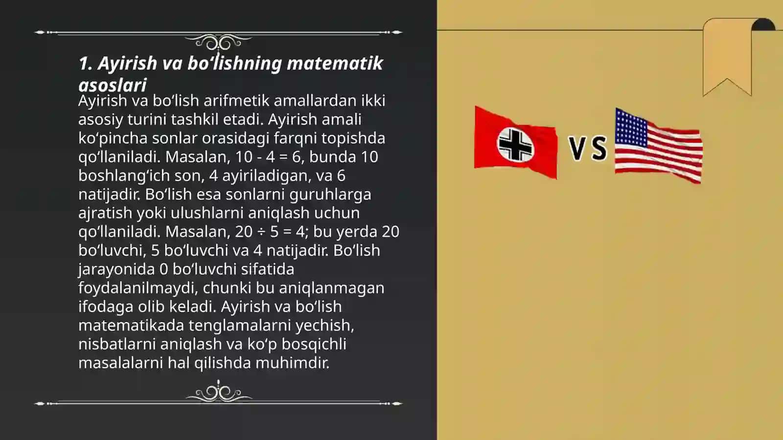 Ayirish va boʻlishning tarifi 3