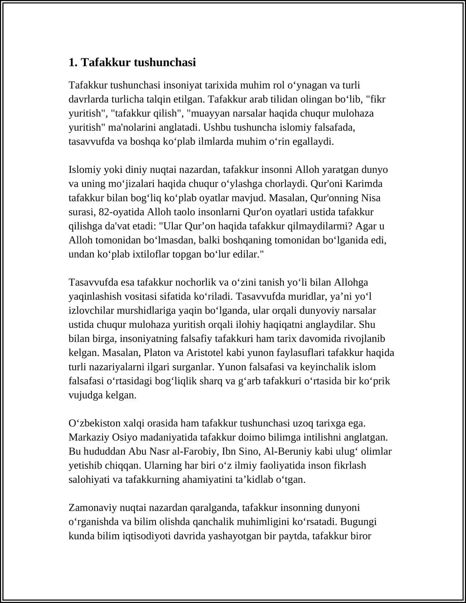 Tafakkur tushunchasi 3