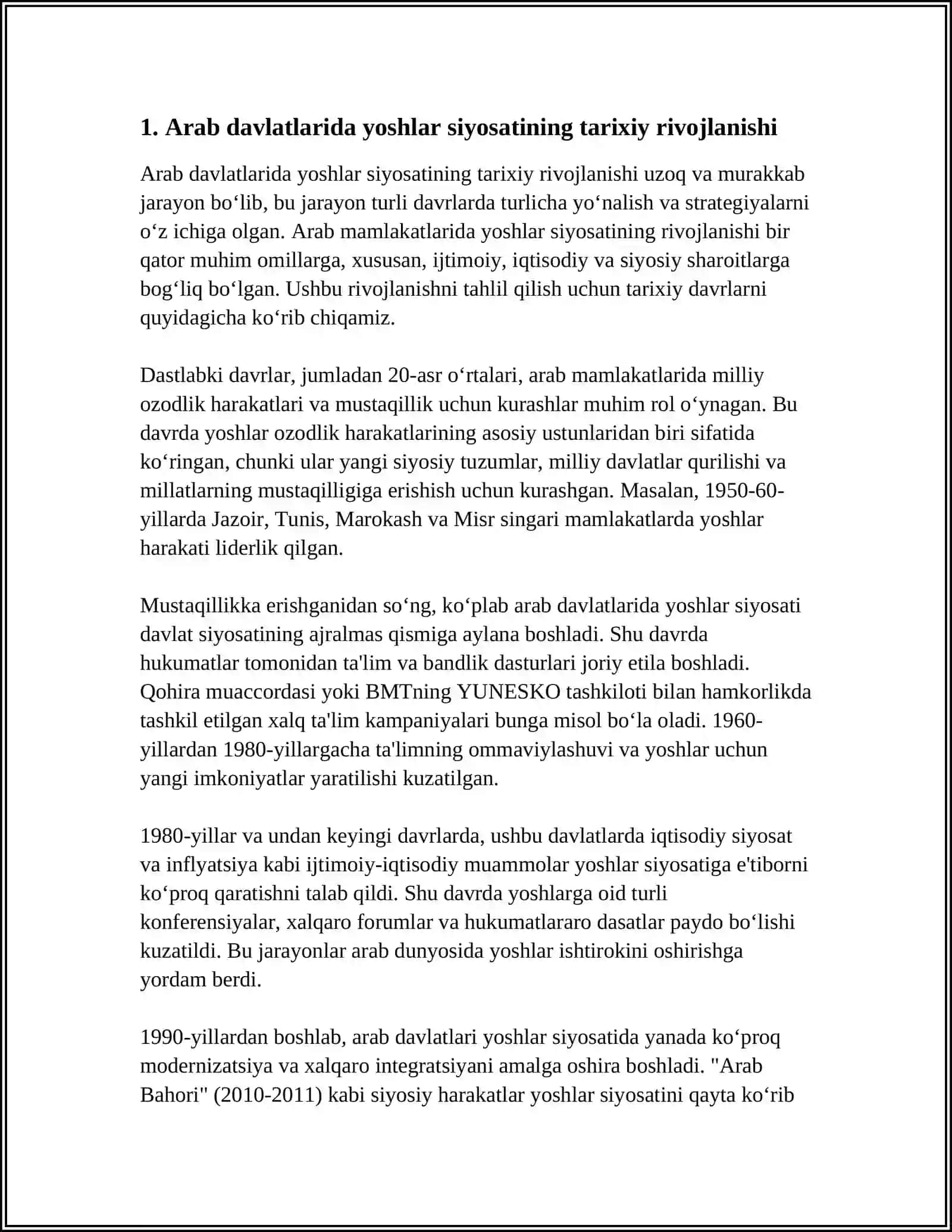 ARAB DAVLATLARIDA YOSHLAR SIYOSATI 3