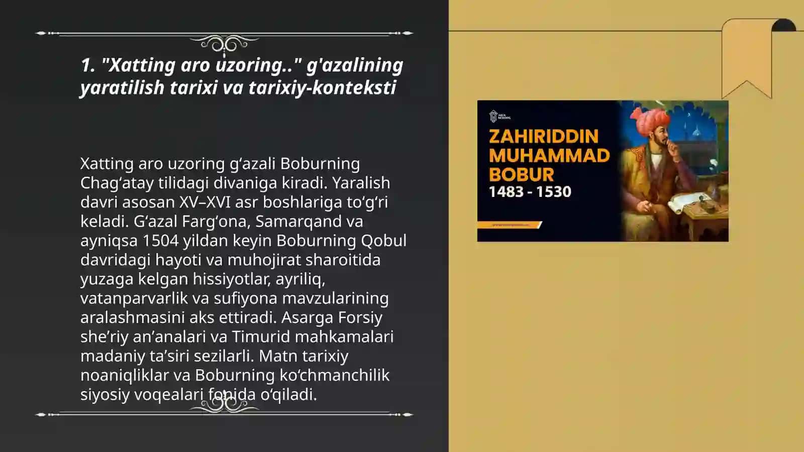 Zahiriddin Muhammad Bobur hayoti va ijodi 3