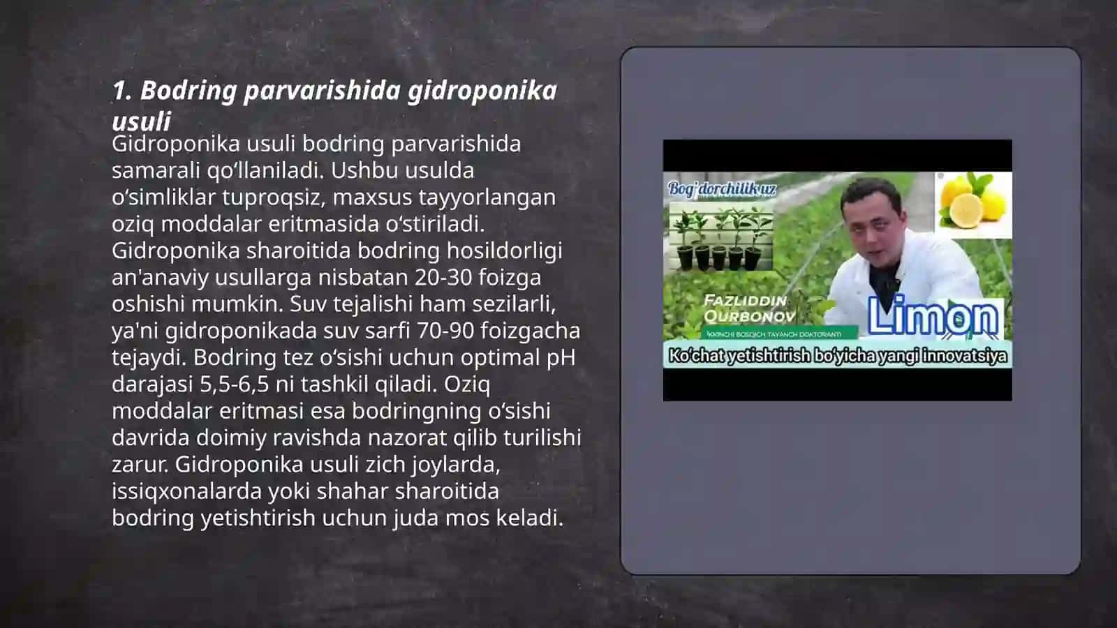 Bodiring yetishtirishning zamonaviy texnalogiyalari 3
