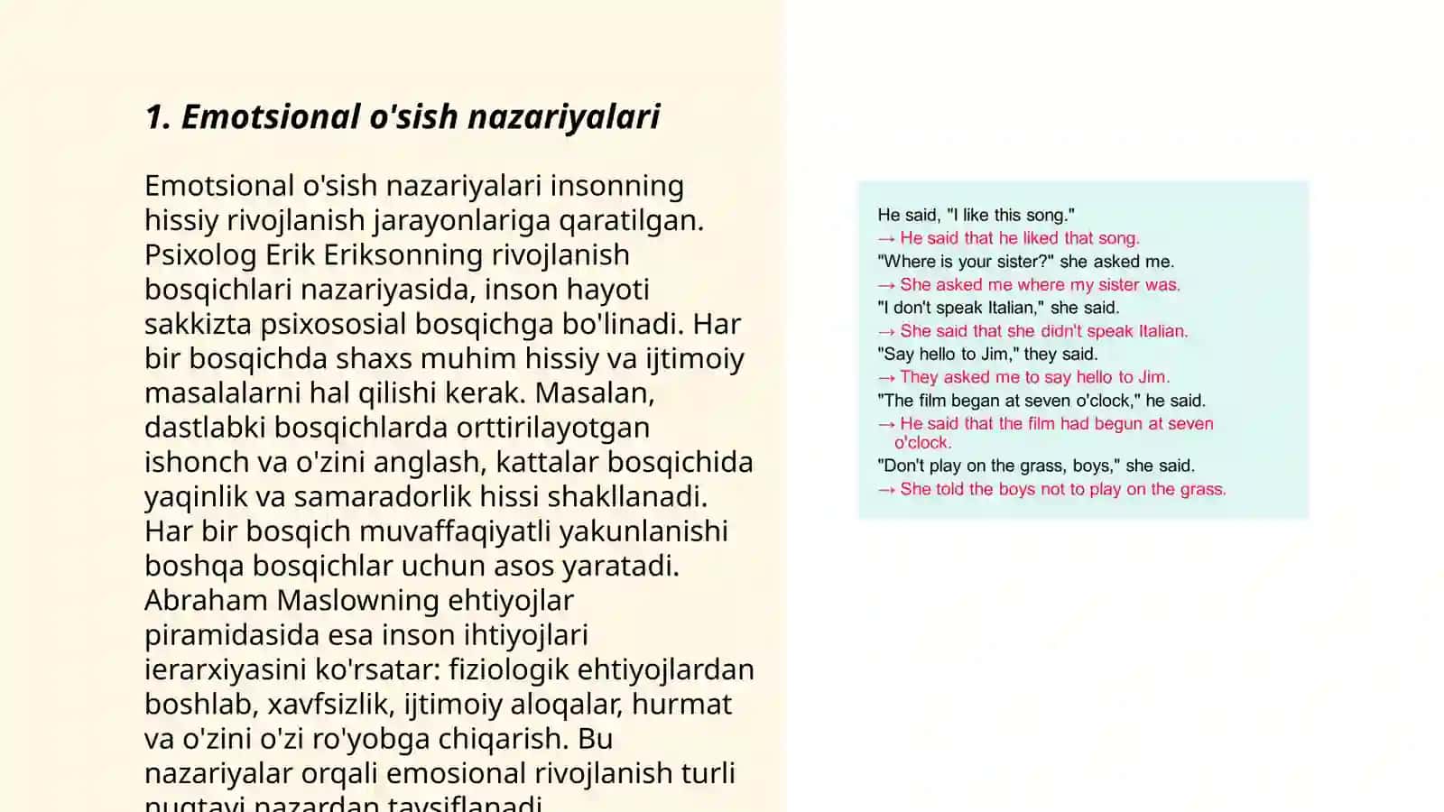 Emotsional o'sish nazariyalari 3
