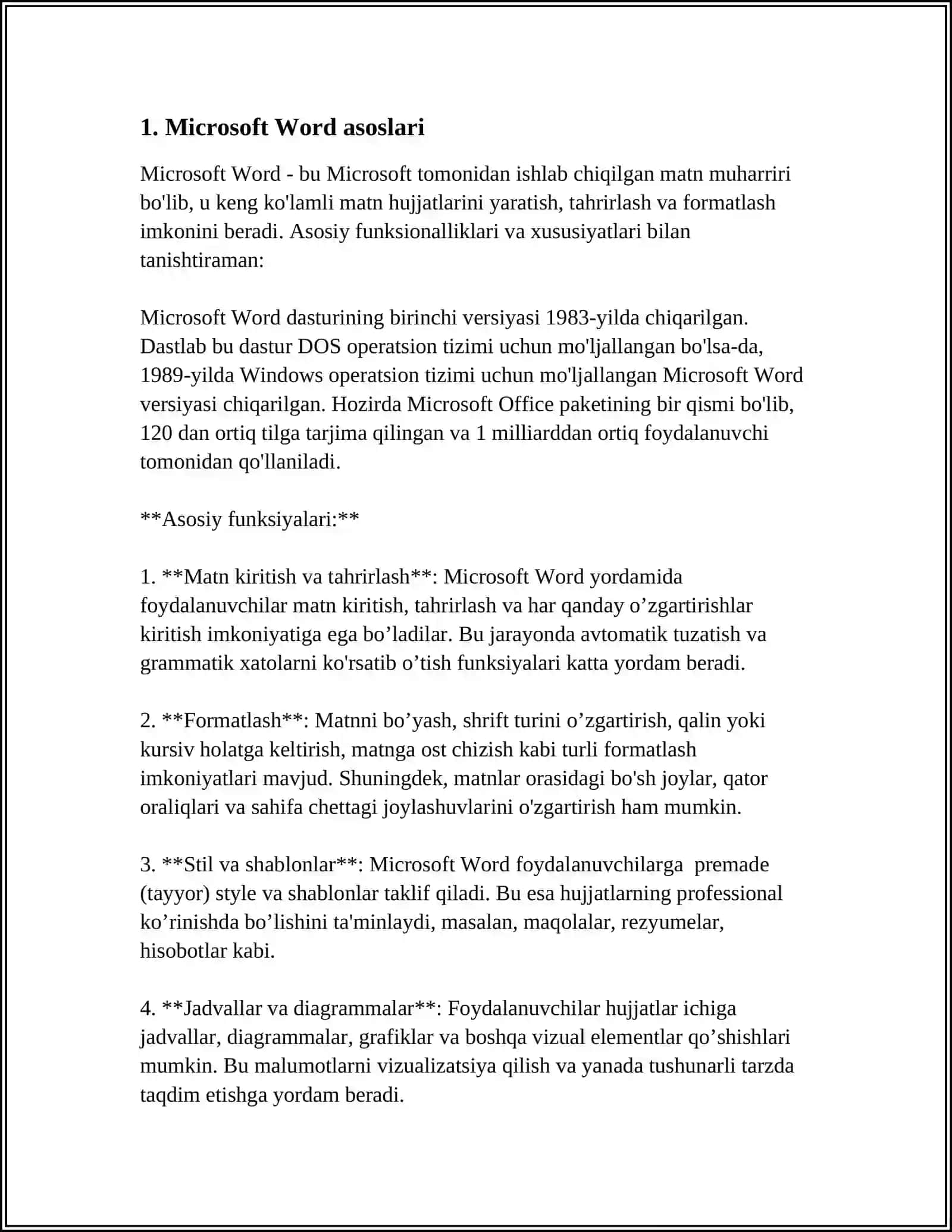 MICROSOFT OFFICE DASTURLARI 3