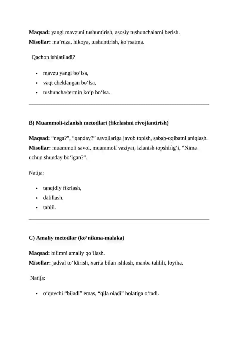 Ta'lim Metodlari va Vositalari 3