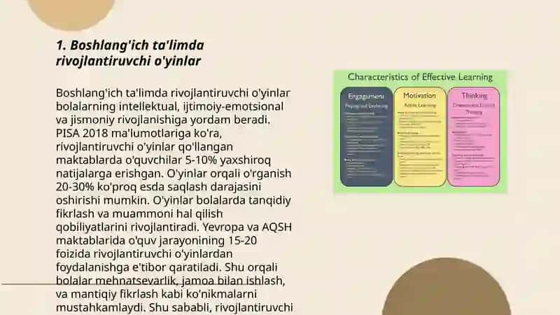 Boshlang'ich ta'limda rivojlantiruvchi o'yinlar 3