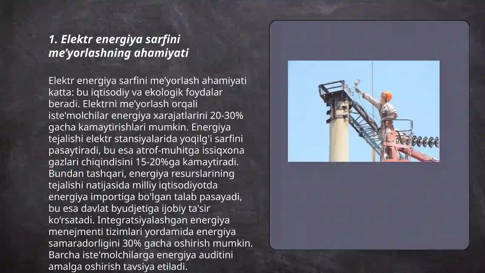Elektr energiya sarfini meyorlashtirish 3