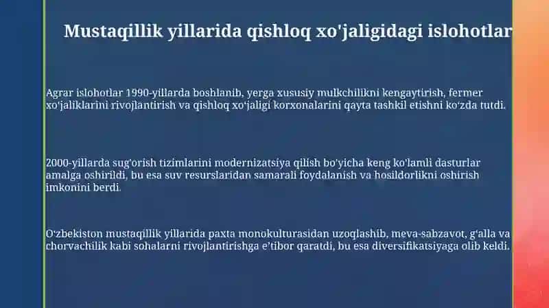 Agrar islohotlar 1990-yillarda 3